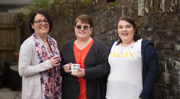 Amanda Quinn with her daughter and Dementia Support Worker